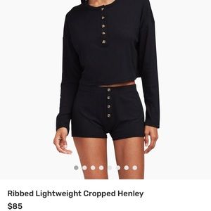 Naadam Ribbed Lightweight Cropped Henley